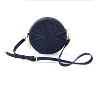 Mocturnity Rattan tissé femme gelée sangle ronde shopping restaurant portefeuille sac rond noir