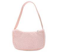 Mocturnity Sac à main carré pour femme à la mode, sac en peluche de qualité pour femme, à bandoulière pour les aisselles, rose