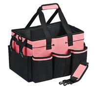 Mocturnity Sac de rangement de nettoyage portable, organisateur d'outils de nettoyage avec sangle réglable, sac imperméable avec 4 séparateurs pliables