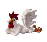 Mocturnity Statue décorative de coq de poulet, sculpture de statuette de petits coqs en résine, mini figurine de table amusante de coqs qui font un clin d'œil couché sur le côté