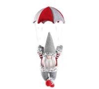Mocturnity Statuette de gnome, poupée de nain de parachutisme sur l'étagère de la table, parachute de bureau, Tomte, cadeaux de nain en peluche, décoration d'arbre à thème, gris