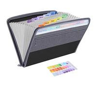 Mocturnity Support Rangement pour Dossiers 13 Pochettes, Sac Rangement pour BoîTes Classement, avec Fermeture à GlissièRe, Adapté pour Papier A4, Billets Banque, ReçU Document A