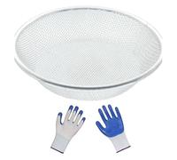 Mocturnity Tamis en acier inoxydable pour engrais de sol, capture de roches, sciure de bois et de jardinage, tamis d'engrais, tamis à grès de 2 mm