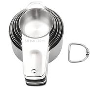 Mocturnity Tasses à mesurer Lot de 7 avec 1/8 cuillère à café en métal en acier inoxydable, 7 pièces Ensemble empilable avec bec
