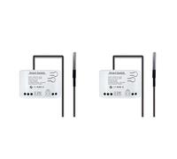 Mocturnity Tuya Lot de 2 interrupteurs Zigbee intelligents avec capteur de température, relais Zigbee à contact sec passif, fonctionne avec Home Assistant, CC 7-32 V