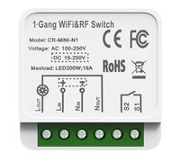 Mocturnity Tuya Module de commutateur intelligent WiFi RF433 avec télécommande domotique DIY Mini relais de commutateur pour Smart