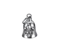 MOCY BELL - Clochette Moto Fleur DE LYS Porte-Bonheur MOCY BELL Acier Inoxydable Argent