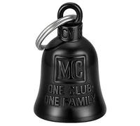 MOCY BELL - Clochette Moto MC One Club One Family Noire Titane - Acier Inoxydable 316L gravé - Porte-Bonheur Biker Esprit de fraternité