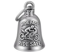 MOCY BELL - Clochette Moto Ride Fast Ride Safe argentée - MocyBell