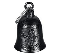 MOCY BELL - Clochette moto Saint-Christophe Bonne route Guardian Gremlin Acier inoxydable Noir