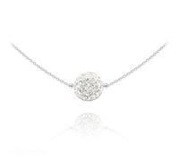 MOD' by Anne Collier ras de cou femme plaqué or blanc boule cristal blanc 10 mm chaîne 38 cm