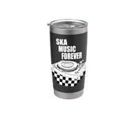 Mod Dub Reggae Ska Music Forever Tourne-disque monotone Gobelet isotherme en acier inoxydable double paroi