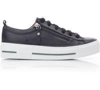 Moda in Pelle Moda in Pelle Black CHUNKY LEATHER TRAINER WITH ZIP AND LACE-UP CLOSURE