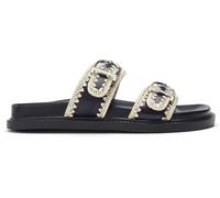 Moda in Pelle Moda in Pelle Black Kerriki Flat Sandals With Whip Stitch Detail