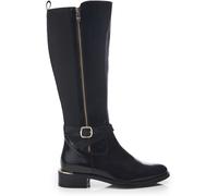 Moda in Pelle Moda in Pelle Black Sharla Cross Strap Heel Clip Leather Long Boots