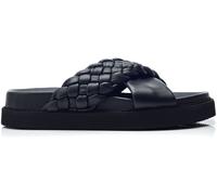 Moda in Pelle Moda in Pelle Black Shoon Aimee X Over Plaited Strap Footbed Mule