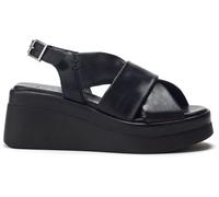 Moda in Pelle Moda in Pelle Black Shoon Mellow Chunky Wedge Cross Strap Sandals