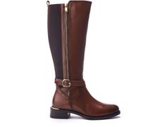 Moda in Pelle Moda in Pelle Brown Sharla Cross Strap Heel Clip Leather Long Boots