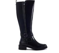 Moda in Pelle Moda in Pelle Chrome Black Sharla Cross Strap Heel Clip Leather Long Boots