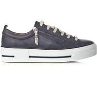 Moda in Pelle Moda in Pelle Dark Blue CHUNKY LEATHER TRAINER WITH ZIP AND LACE-UP CLOSURE