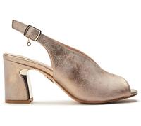 Moda in Pelle Moda in Pelle Gold Love High Vamp Sandals With Swoosh Heels