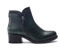 Moda in Pelle Moda in Pelle Green Opulent Zip Detail Block Heel Ankle Boots