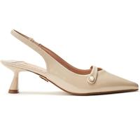Moda in Pelle Moda in Pelle Natural Godal Pointed Heel Shoes With Front Strap And Pearl Trim Natural 5 EU 38