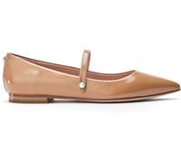 Moda in Pelle Moda in Pelle Tan Brown Flower Mary Jane Comfort Flat With Pointed Toe And Pearl Detail Shoes Tan Brown EU 38 (UK 5)
