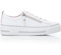 Moda in Pelle Moda in Pelle White CHUNKY LEATHER TRAINER WITH ZIP AND LACE-UP CLOSURE