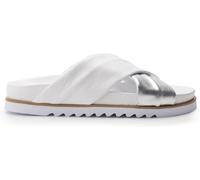 Moda in Pelle Moda in Pelle White Jessa Tubular Crossover Comfort Footbed Sandals