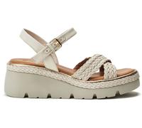 Moda in Pelle Moda in Pelle White Keroya Cross-Over Woven Leather Wedge Sandals