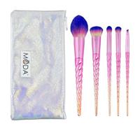 MODA Royal & Langnickel Lot de 6 pinceaux de maquillage pour visage complet avec pochette comprenant : blush, teint, ombre bombée, plis, et eyeliner angulaire Ombre mythique