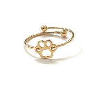 MODA MavillA Bague en acier cœur trèfle infini note musicale patte chien taille réglable, Misura regolabile, acier, acier