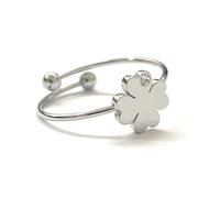 MODA MavillA Bague en acier cœur trèfle infini note musicale patte chien taille réglable, Misura regolabile, acier, acier