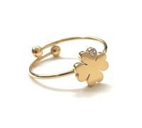 MODA MavillA Bague en acier cœur trèfle infini note musicale patte chien taille réglable, Misura regolabile, acier, acier