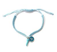 MODA MavillA Bracelet tressé bleu clair avec pendentif Napoli Scudetto 4, style sportif