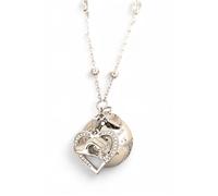 MODA MavillA Collier en acier Appel Anges Grossesse, Rappel des anges, Boîte cadeau incluse Collier Longue Grossesse, Boule Sonore, Large, Acier inoxydable, acier