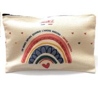MODA MavillA Pochette maîtresse en toile avec arc-en-ciel et cœurs