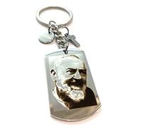 Moda Mavilla Porte-clés Padre en acier avec croix gravée au laser