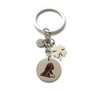MODA MavillA Porte-clés signe du zodiaque acier trèfle porte bonheur gravure au laser coffret cadeau inclus, argent, M