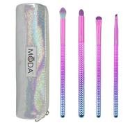 MODA Royal & Langnickel Ensemble de 5 pinceaux de maquillage Prismatique pour yeux fumés avec pochette, comprend : plis, pinceau pour yeux fumés, pinceau pour yeux et eye-liner, rose sarcelle ombrée