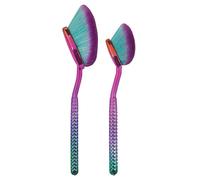 Moda Royal & Langnickel Lot de 4 pinceaux de maquillage ovales en poudre Prismatic de précision comprenant : grande poudre de précision, petits pinceaux à poudre de précision, ombre prismatique