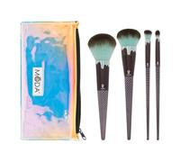 MODA Royal & Langnickel Lot de 5 pinceaux de maquillage pour le visage complet avec pochette comprenant poudre, teint, mixeur d'angle et pinceaux de détail, chocolat menthe