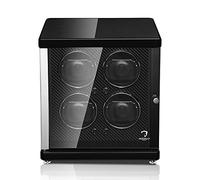 Modalo Tourne-montre pour montres automatiques 4 montres Watch Winder Box Ambiente avec bois massif, vernis piano et éclairage LED.