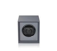 MODALO Twist Remontoir automatique pour 1 montre - Moteur silencieux, 900 TPD, bois massif et cuir, surface résistante aux rayures, pour homme et femme, Gris/mat