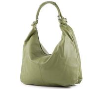 modamoda de - 337 - Sac à bandoulière en cuir Hobo Shopper, vert olive, Large