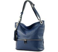 modamoda de - épaule ital/sac à bandoulière en cuir T143, Couleur:Bleu Saphir