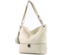 modamoda de - épaule ital/sac à bandoulière en cuir T143, Couleur:Crème