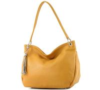 modamoda de - épaule ital/sac à bandoulière en cuir T154, Couleur:jaune moutarde