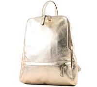modamoda de - Ital Damenrucksack sac en cuir T138, Couleur:Lightgold Metallic